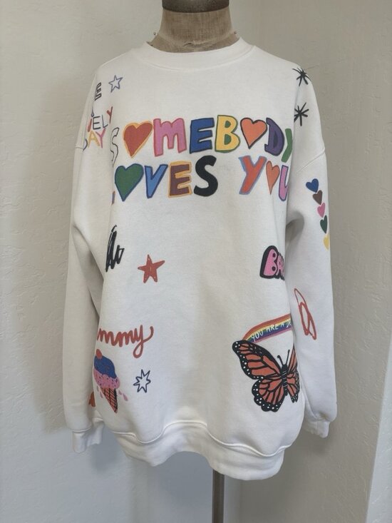 The Mayfair Group Sweaters - The Mayfair Group x I SCREAM COLOUR Somebody Loves You White Sweatshirt S/M Cruz